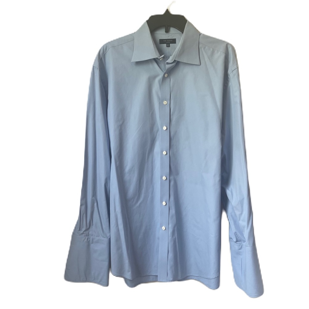 Ted Baker London men button up shirt size 17.5 34/35 upteen b3155 in light blue